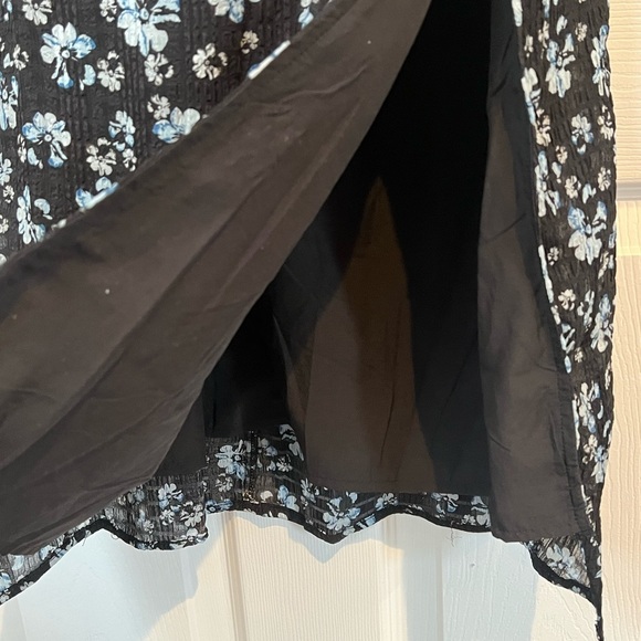 Commense Women’s Medium Navy‎ Blue Floral Sleeveless MIDI Dress Tie Strap NWT - Picture 10 of 13